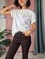 T-Shirt ricamata "bollicine please"